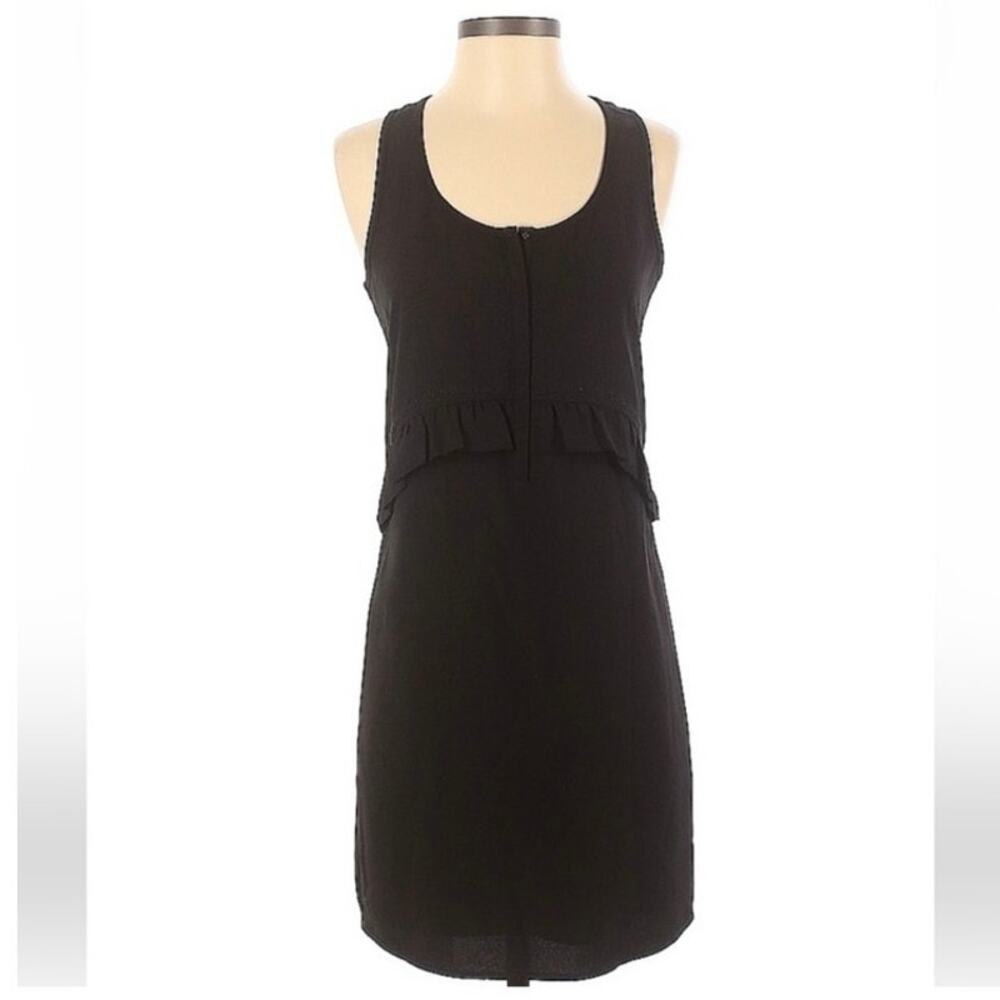Maison Scotch Malibu Women's Black Sleeveless Racer Back Sheath Dress Snap Front